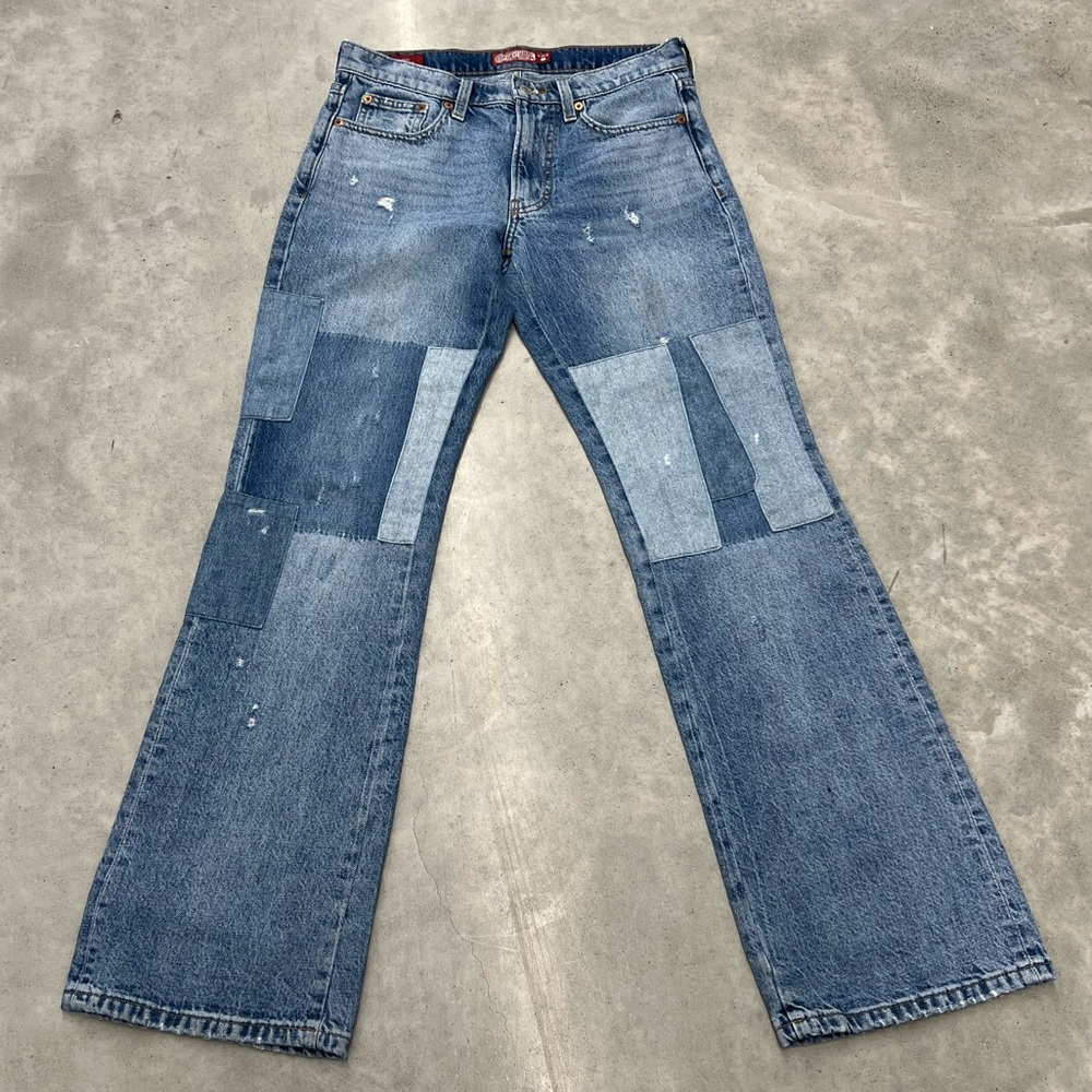 Lucky Brand Blue Patchwork Straight Jeans Size 2/26